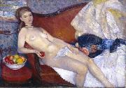 William Glackens Nude with Apple oil